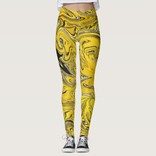 Abstrakte Schwarz-Gelb-Malerei   Beste Kunst Leggings