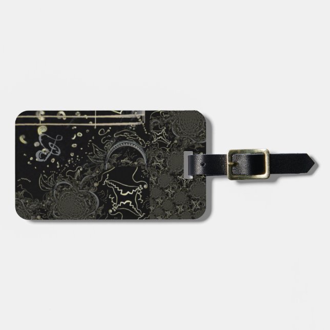 Abstrakte Schwarz Gepäckanhänger (Vorderseite horizontal)
