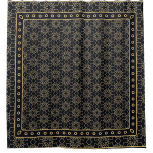 Abstrakte Schwarz-Gold-Grafik geometrisch Duschvorhang