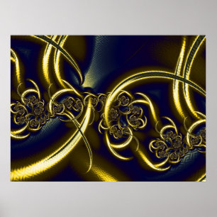 Abstrakte Schwarz-Gold-Kunst Poster