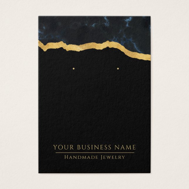 Abstrakte Schwarz-Gold-Ohrring-Display-Karten (Vorderseite)