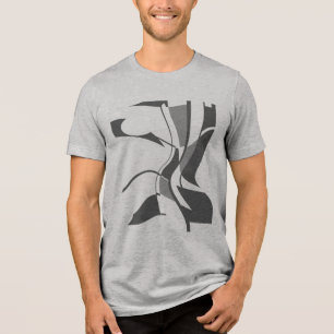 Abstrakte Schwarz-Grau-Swiveling Swirbelkunst Tri-Blend Shirt