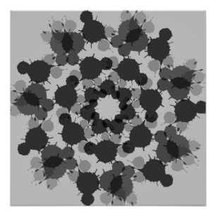 Abstrakte Schwarz-Graue-Blume Poster