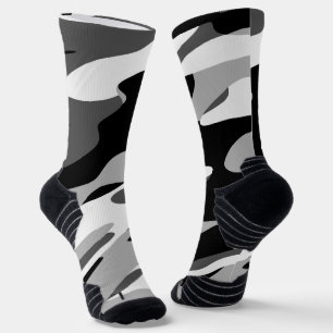 abstrakte schwarz-graue Camouflage Socken