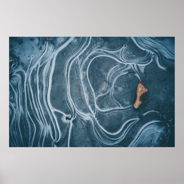 Abstrakte Schwarz-Graumalerei Poster (Vorne)