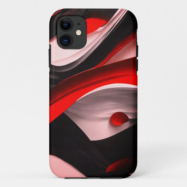 Abstrakte Schwarz & Rot Design Premium Collection  Case-Mate iPhone Hülle (Rückseite)