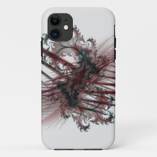 abstrakte Schwarz-Rot-Fraktal-Kunst Case-Mate iPhone Hülle (Rückseite)