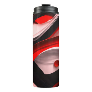 Abstrakte Schwarz & Rot Kollektion Fett Modernes D Thermosbecher