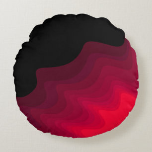 Abstrakte Schwarz-Rot-Wellen Kissen