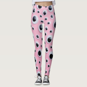 Abstrakte Schwarz-Weiß-Bälle im rosa Hintergrund Leggings