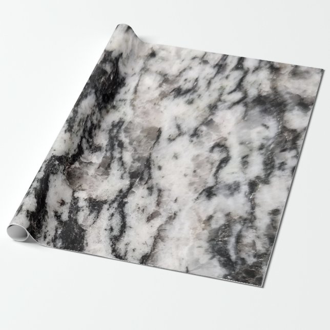 Abstrakte Schwarz-Weiß-Blocks Geschenkpapier (Ungerollt)