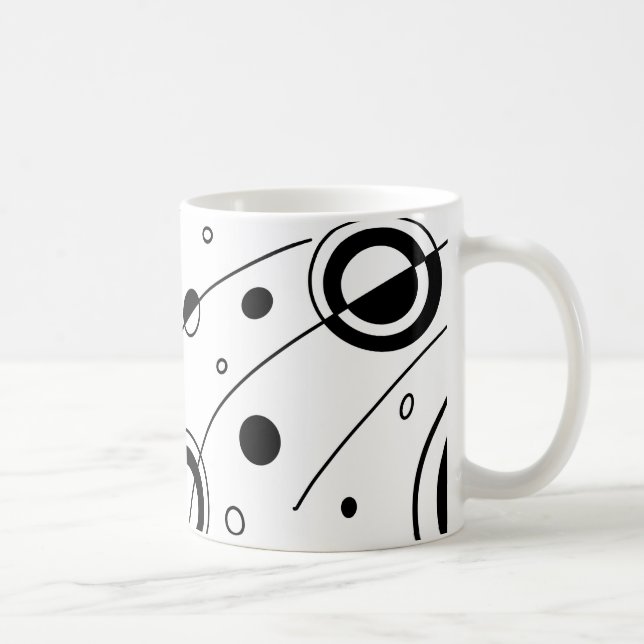 Abstrakte Schwarz-Weiß-Geometrie Kaffeetasse (Rechts)