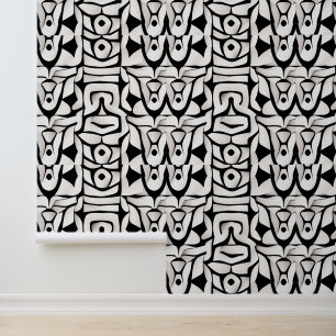 Abstrakte Schwarz-Weiß-Geometrie Tapete