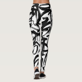 Abstrakte Schwarz-Weiß-Leggings Leggings