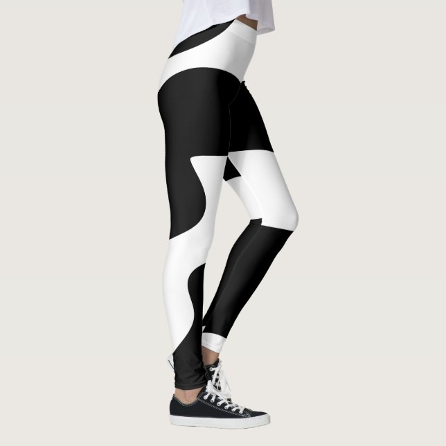 Abstrakte Schwarz-Weiß-Leggings Leggings (Rechts)