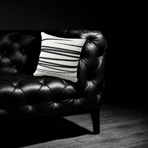 Abstrakte Schwarz-Weiß-Leinen Kissen