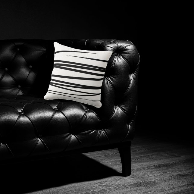 Abstrakte Schwarz-Weiß-Leinen Kissen (Von Creator hochgeladen)