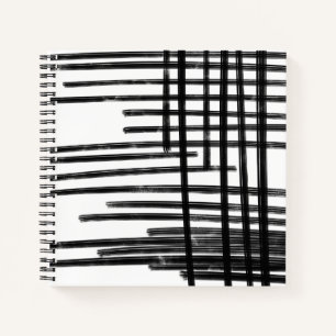 Abstrakte Schwarz-Weiß-Lines Art - Krater 2 Notizbuch