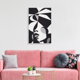 Abstrakte Schwarz-Weiß-Malerei Frauen klassisch Leinwanddruck