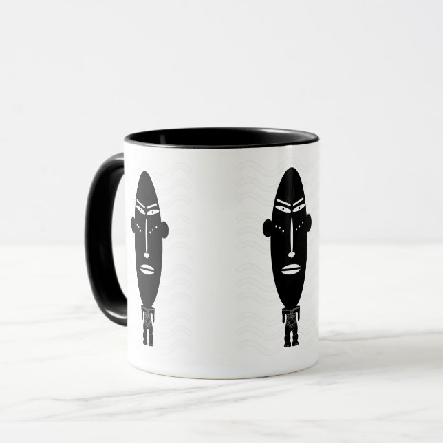 Abstrakte Schwarz-Weiß-Moderne Kunst Tasse (Vorderseite Links)