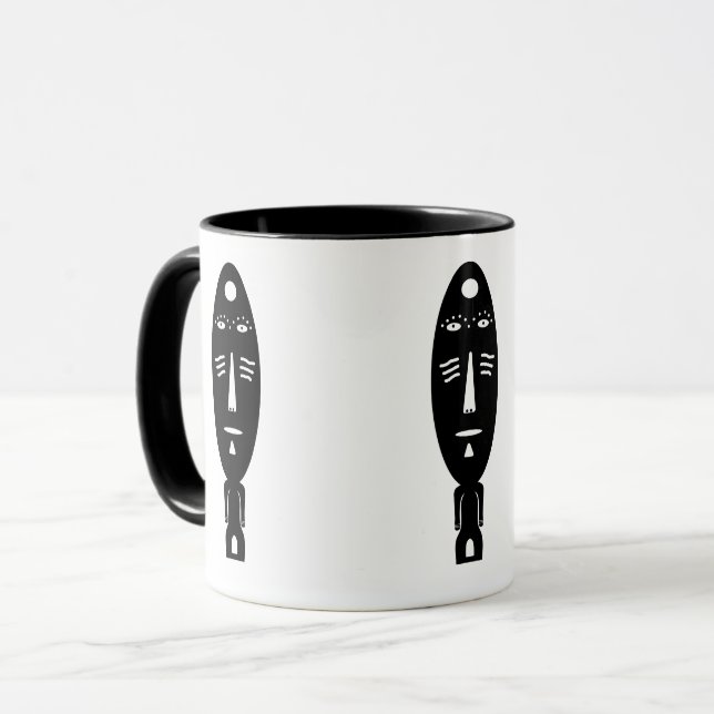 Abstrakte Schwarz-Weiß-Moderne Kunst Tasse (Vorderseite Links)