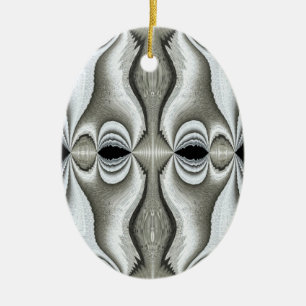 Abstrakte Schwarz-Weiß-Ornamente 2 Keramik Ornament