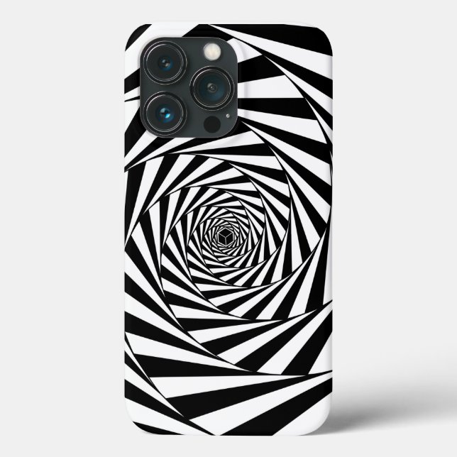 Abstrakte Schwarz-Weiß-Spiralen Case-Mate iPhone Hülle (Rückseite)