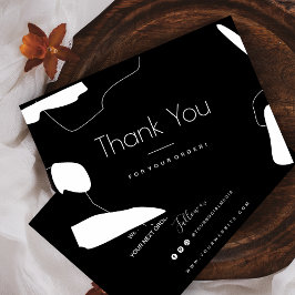 Abstrakte Schwarz/Weiß-Visitenkarte Dankeskarte