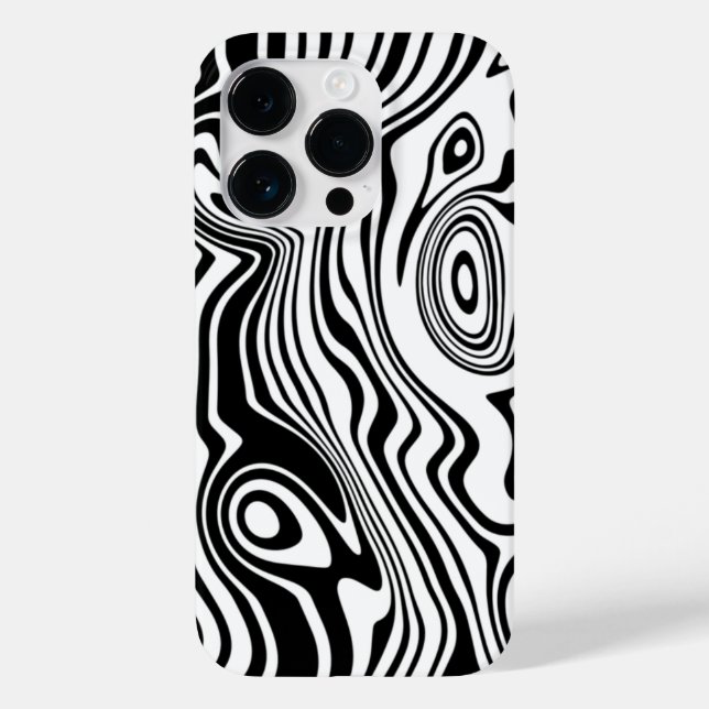 Abstrakte Schwarz-Weiß-Wave-Farben Case-Mate iPhone Hülle (Rückseite)