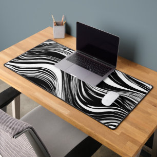 Abstrakte Schwarz-Weiß-Welle Schreibtischunterlage