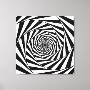 Abstrakte Schwarz-Weiß-Wirbel-Spiral-Treppenhaus-K Leinwanddruck