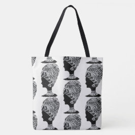 Abstrakte Schwarz-Weiß-Zentangle-Tasche