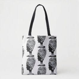 Abstrakte Schwarz-Weiß-Zentangle-Tasche