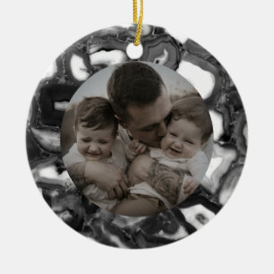 Abstrakte Schwarz-weiße Agode Keramik Ornament