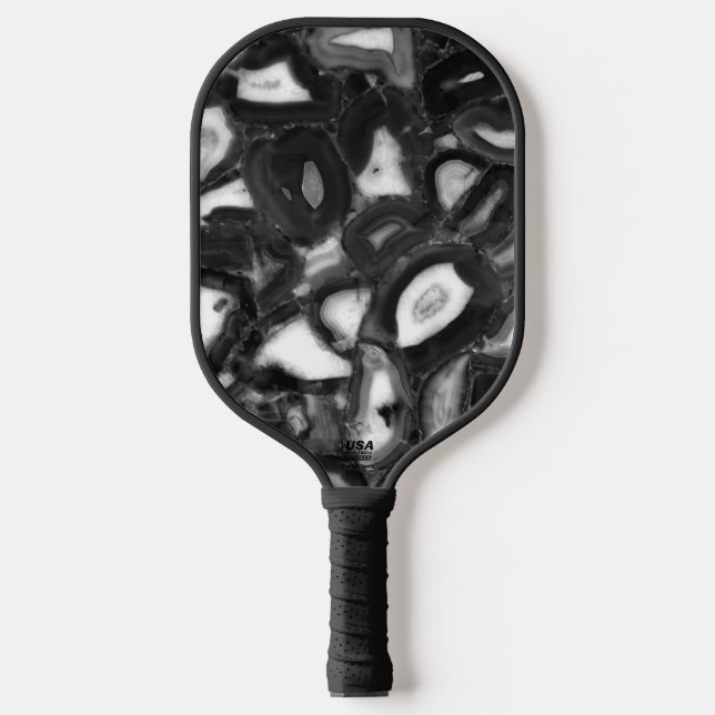 Abstrakte Schwarz-weiße Agode Pickleball Schläger (Vorderseite)