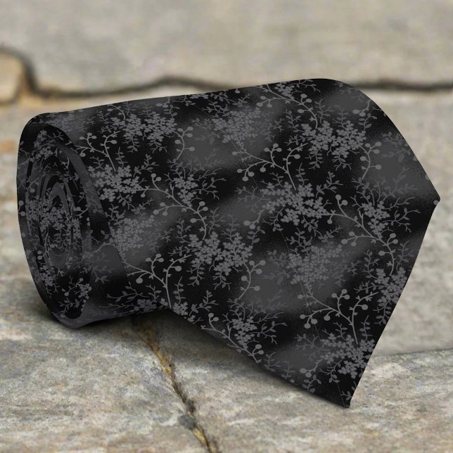 Abstrakte Schwarz-weiße Blätter Wiederholen des En Krawatte (Von Creator hochgeladen)