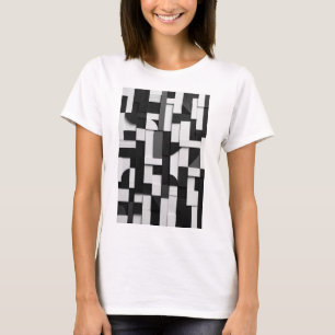 Abstrakte schwarz-weiße geometrische 3D-Kompositio T-Shirt