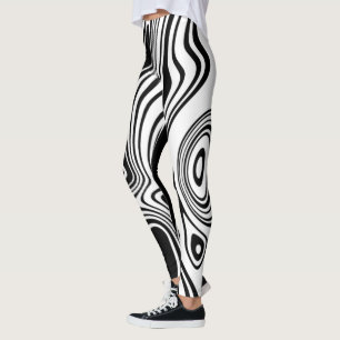 Abstrakte schwarz-weiße Linien 7 Leggings