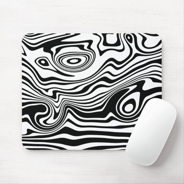 Abstrakte schwarz-weiße Linien - individuell einst Mousepad (Mit Mouse)