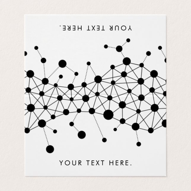 Abstrakte schwarz-weiße Linien und Punktmuster Visitenkarten (Außenseite Aufgefaltet)