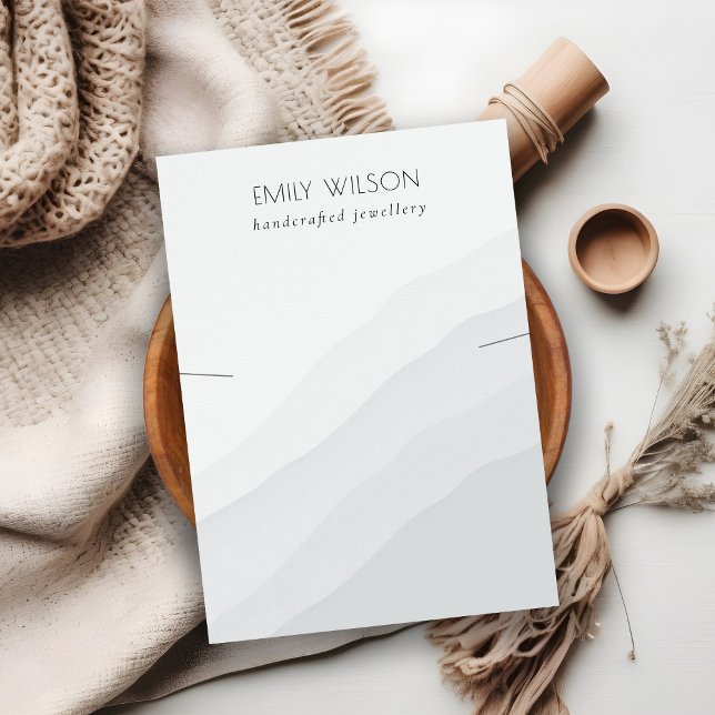 Abstrakte Schwarz-weiße Waves Necklace Band Displa Visitenkarte (Von Creator hochgeladen)