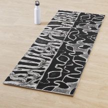 Abstrakte, schwarz-weiße Yogamatte.