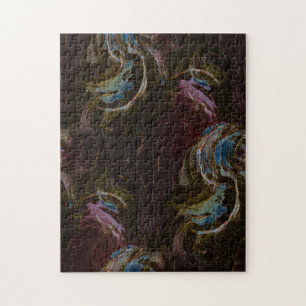 Abstrakte Schwarze Atomkunst Puzzle