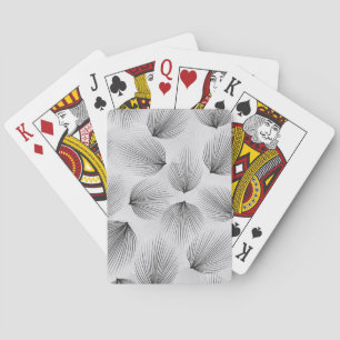 Abstrakte schwarze Blume: Graue Eleganz. Spielkarten