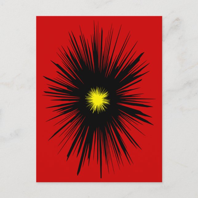 Abstrakte schwarze Blume Postkarte (Vorderseite)