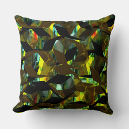 Abstrakte schwarze Hexagons auf pixelförmigen Bild Kissen