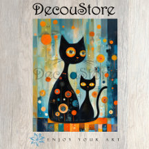 Abstrakte Schwarze Katzen Decoupage