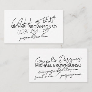 Abstrakte schwarze minimalistische Kalligrafie-Sig Visitenkarte