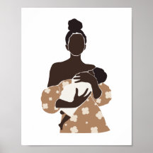 Abstrakte schwarze Mutter, die Baby-Kunst hält