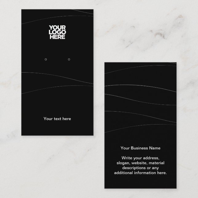 Abstrakte schwarze Ohranzeigekarte für das Firmenl Visitenkarte (Vorne/Hinten)
